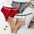 thumbnail image 5 of opolski Women Panties High Waist Seamless Solid Color Tummy Control Butt-lifted Soft Stretchy Quick Dry Anti-septic Lady Underpants Briefs, 5 of 8