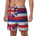 thumbnail image 5 of Mens Vintage Hawaiian Flag Swimming Trunks with Compression Liner Beach Quick Dry Swim Shorts, 5 of 6