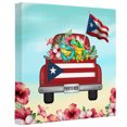 thumbnail image 2 of Ships Next Day Canvas Wall Art 8"x8",Puerto Rican Flag Wood Framed Canvas Print Painting,Vintage Country Truck Flowers Blue Beige Ready to Hang Small Picture Wall Decor for Bathroom Nursery Kitchen, 2 of 9