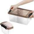 thumbnail image 3 of Nicunom 8 Pack 3.2 QT/ 3 L Plastic Storage Bins with Lids, Small Clear Storage Box Containers Stackable Latching Box with Lid Storage Containers for Organizing, 3 of 7