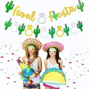 Set of 2 Glittery Final Fiesta Banner Bachelorette Party Garland Last Ole Banner Bridal Shower Banner Hen Party Supplies for Mexico Cabo Bachelorette Theme Cactus Decor
