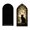 A007- Red, variant on Acrylic Night Light Night Light Gothic Acrylic Night Light Decor 8 Inch Dark Academia Room Accent for Tabletop Display Aesthetic Cathedral Window Cat Design, 1 Pack