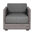thumbnail image 3 of Vivid Outdoor Patio Chair in Gray Eucalyptus Wood with Gray Olefin Cushions, 3 of 25