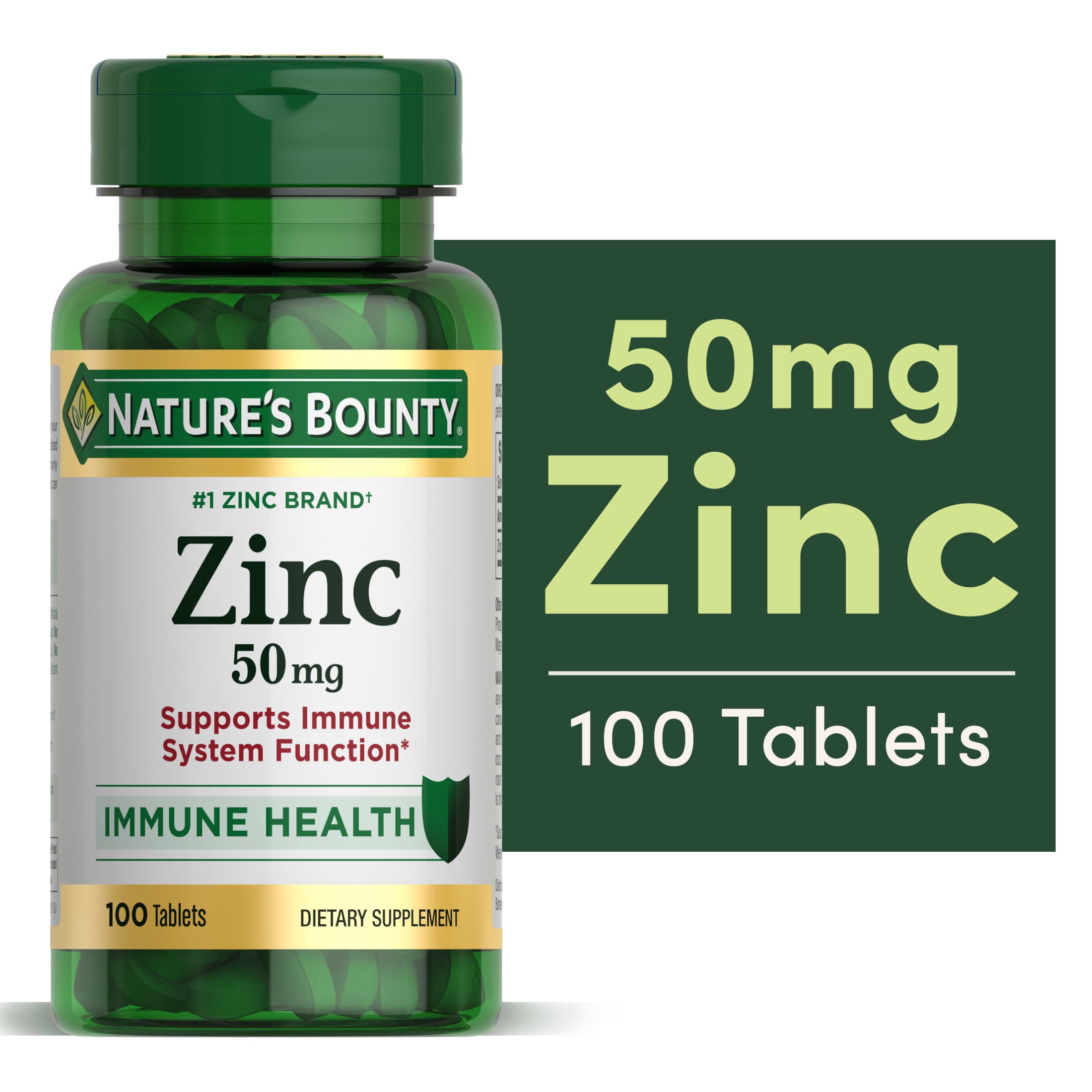 Nature's Bounty Zinc, Immune and Antioxidant Support, 50mg
