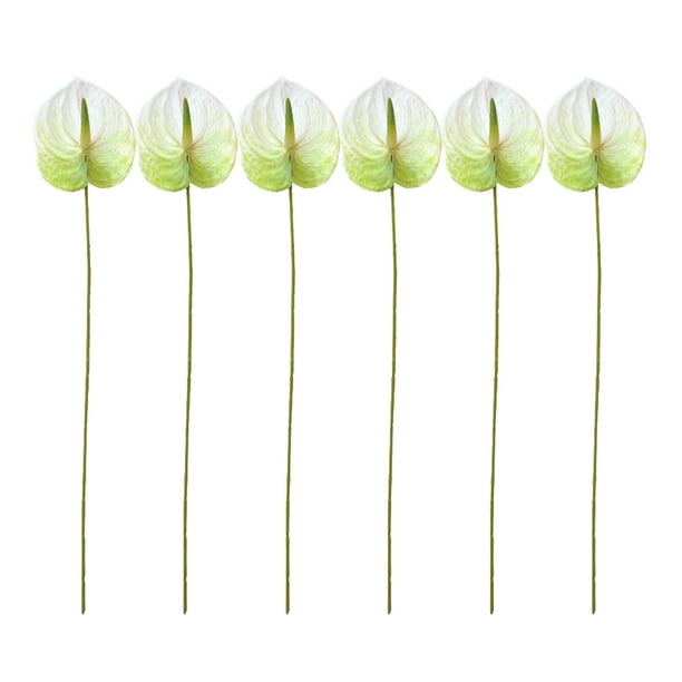 6 uds flores artificiales de Anthurium centros de mesa de flores falsas decoraciones de arreglos florales