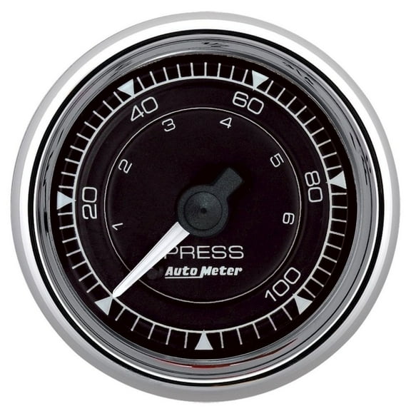 Autometer 2/16 Chrono Chrome Gauge Pressure 0-100PSI
