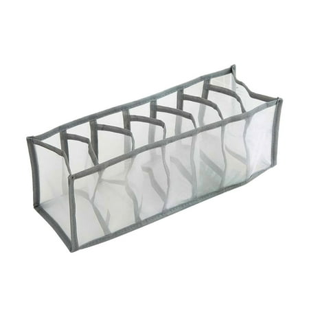 

Foldable Underwear Storage Box 7 Compartments Nylon Divider Organizer Closet Cabinet Storage Boxes Wardrobe Storage Drawer for Socks Bras Ties Lingerie Scarves