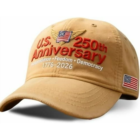 Unisex US 250th Anniversary Hat For Outdoor Activity Commemorative Celebration Baseball Hat with Embroidery Design