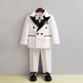 thumbnail image 2 of LIJCC Toddler Boy Formal Suit Clothes Gentleman Wedding Dress Outfit Long Sleeve Dress Shirt Jacket 5 PCS Set(White,6-7 Years), 2 of 9