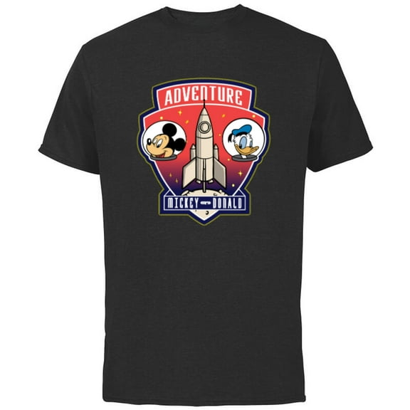 Disney Mickey Mouse and Donald Duck Space Adventure - Short Sleeve Cotton T-Shirt for Adults - Customized-Natural