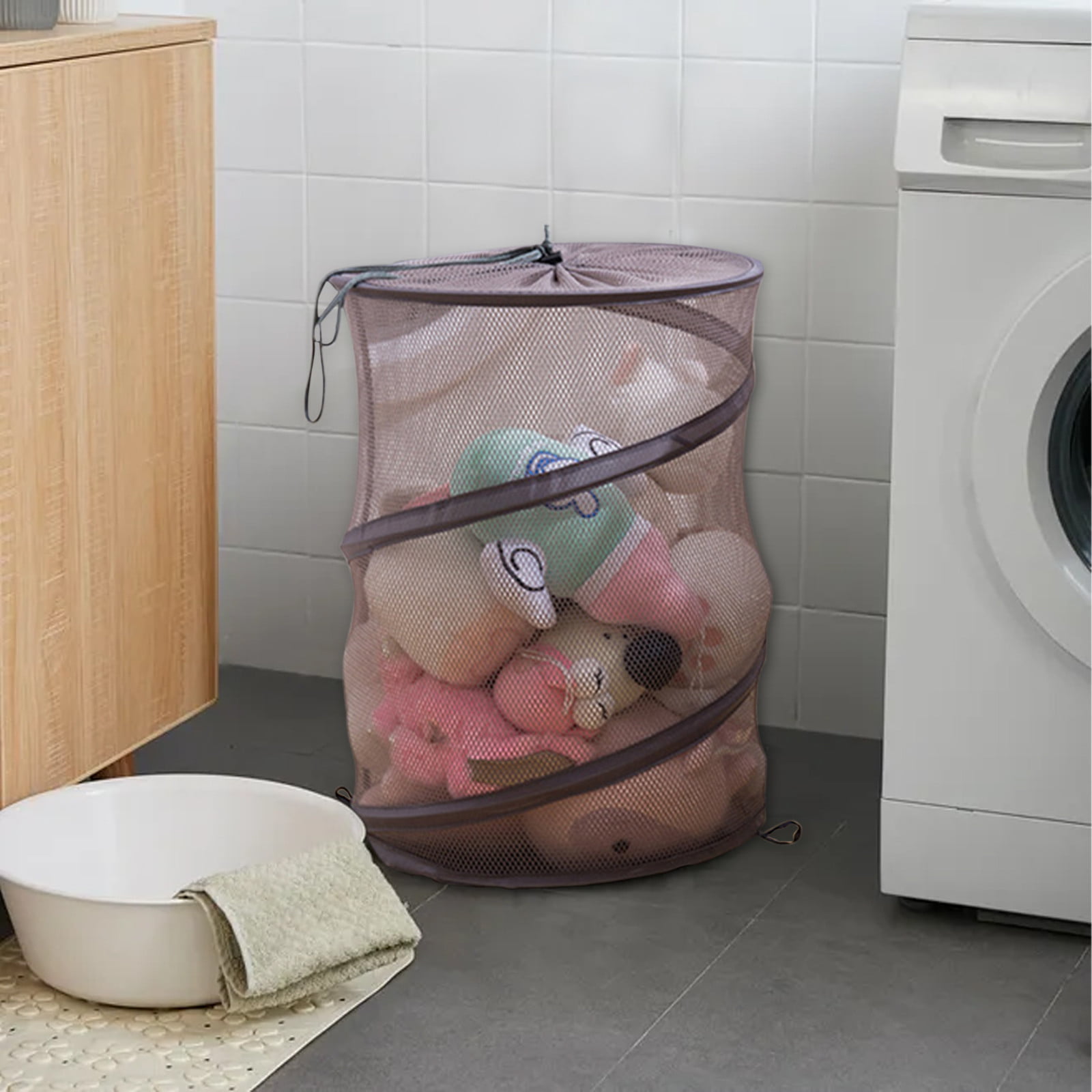 ZIMUHENAI Pop-Up Laundry Basket - Collapsible Laundry Bag with Eco-Friendly  Lycra Material - Popup Laundry Hamper. Laundry Bag, Portable, Collapsible