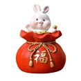 thumbnail image 3 of facefd Lucky Rabbit Statue Money Box Figurines Piggy Bank Storage Case for Bedroom 8.5cmx8.5cmx13cm, 3 of 9