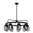 thumbnail image 2 of Hunter - Starklake 9-light Natural Black Iron, Large Chandelier, Dimmable, Wagon Wheel Shaped, for Bedrooms, Dining, Living Rooms - 19663, 2 of 7
