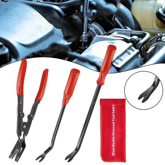 3 Pcs Auto Clip Pliers Set And Fastener Remover Car Removal Pry Tool Repair Kit Fangkenuo