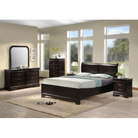 Best Quality Furniture 4pc Bedroom Set Multiple Sizes Cappuccino Color