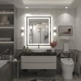 thumbnail image 2 of GODCHAR LED Bathroom Mirror Rectangular Anti-Fog Modern Style Mirror in Tempered Glass 36x30 inch, 2 of 10