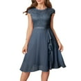 thumbnail image 1 of Robe de Cocktail Élégante pour Femmes / Robe à Manches Courtes en Dentelle / Robe Mi-Longue / Robe de Soirée Semi-Formelle / Parfaite pour Mariages et Thés, 1 of 18