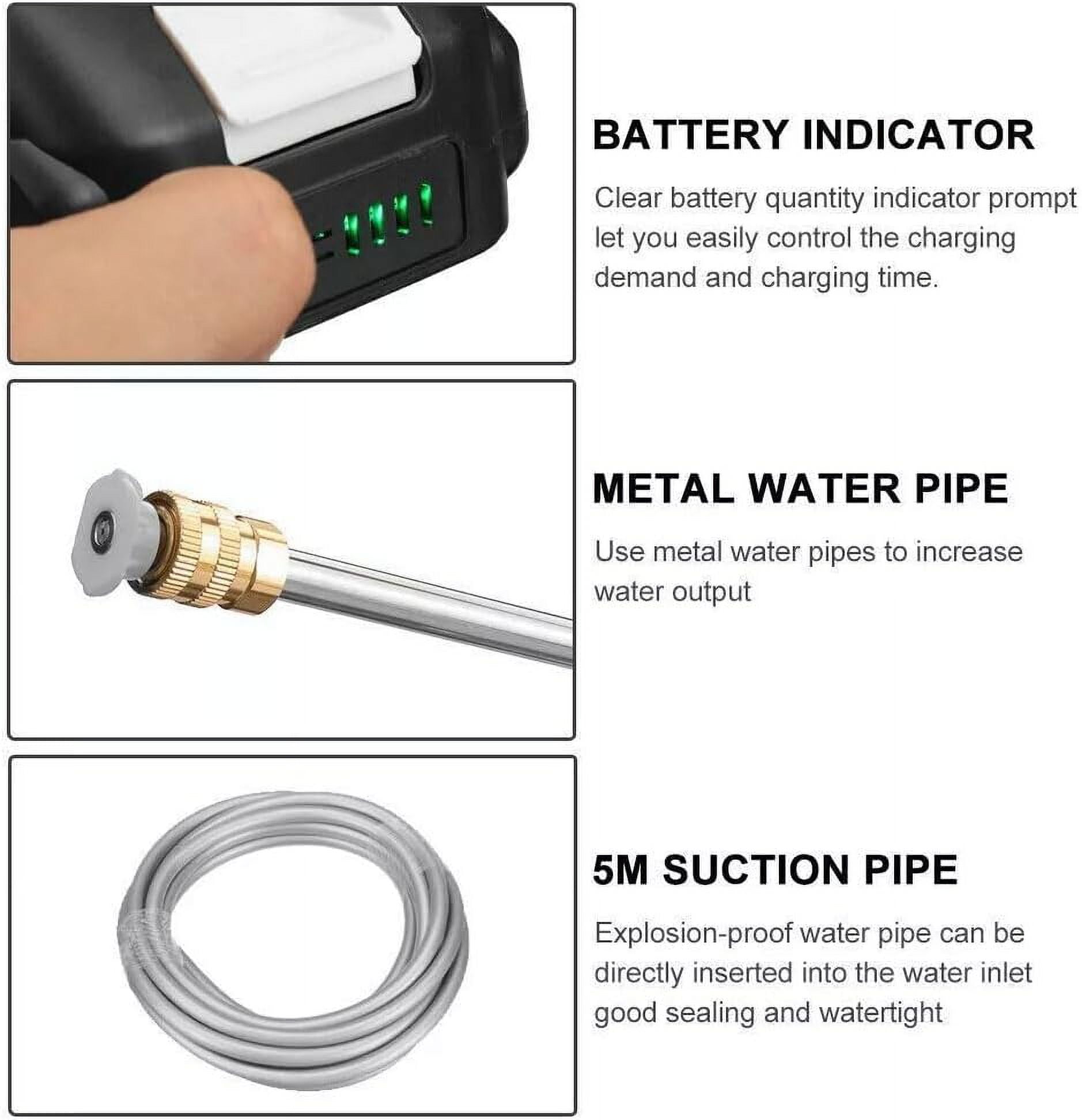Ez Jet Hydrowasher, Ez Jet Power Washer, Ez Jet Sprayer, Ezjet Power Washer, Ez-Jet Portable Hydrowasher Battery Operated, Hidrolavadora Portatil, High Pressure Wireless Car Washer Prayer Gun (1 Set)