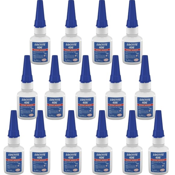 Loctite 406 Fast Curing Adhesive Super Glue for Plastic, Rubber 15-Pack 20g