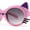 Pink Smoke, variant on Girls Kids Size Kitty Cat Ear Whisker Round Plastic Sunglasses White Pink Smoke