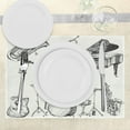 thumbnail image 3 of Ambesonne Beige Black Place Mats Set of 4, Musical Instruments, Standard Size, Beige Black, 3 of 6