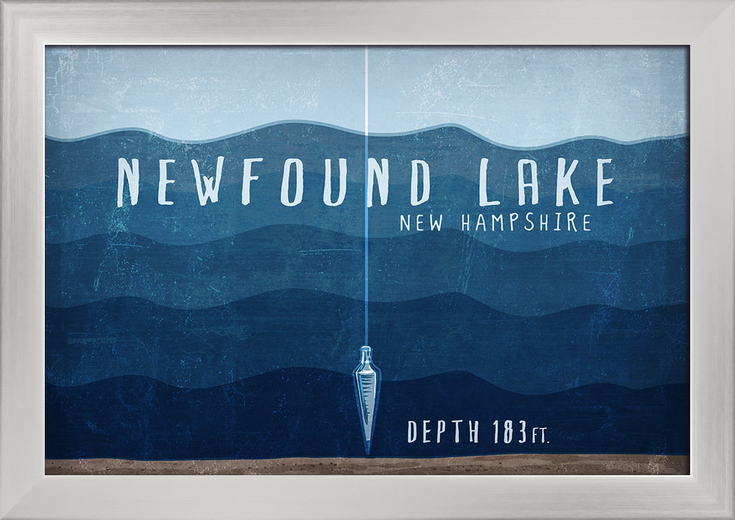 12x18 Aluminum Wall Sign, Wall Decor Ready to Hang New Hampshire Lake Essentials Lake Depth Newfound Lake