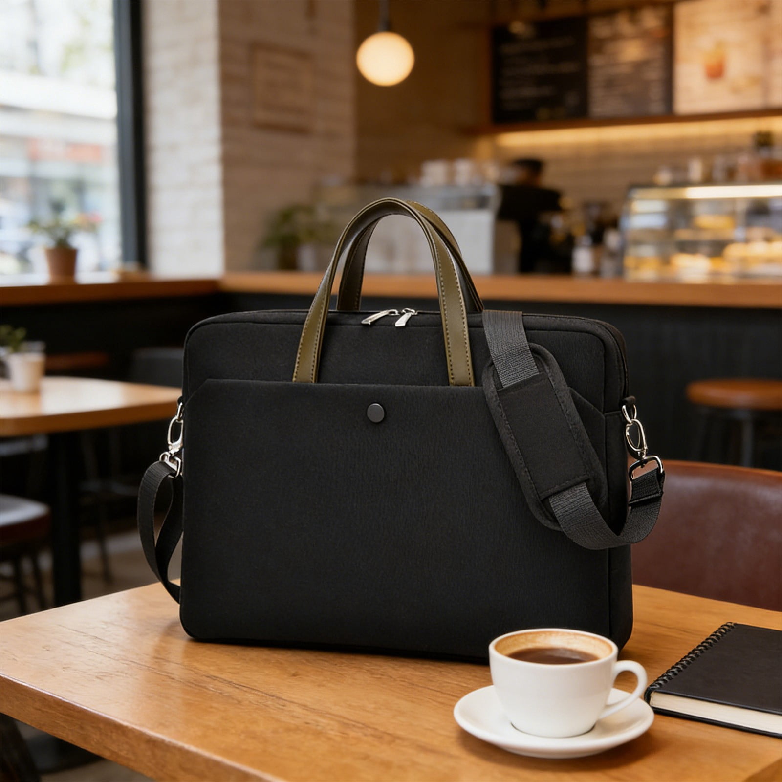 14 inch laptop bag messenger shoulder bag with shoulder strap and soft lining for 14 inch notebook or tablet, water travel work briefcase with extra storage pockets