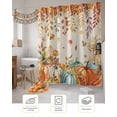 thumbnail image 7 of Orange Thanksgiving Fall Shower Curtain Set ，Waterproof Fabric Shower Curtains Orange Blue Pumpkins Botanical Rustic Shower Curtains for Bathroom,Bathroom Decor 72"x72", 7 of 7