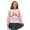 Rabbit Ears Flower Pink, variant on COEQINE Girls Long Sleeve Cardigan with Print, Lightweight Polyester Crewneck Button Front Jacket, Soft Machine Washable Top for School and Casual Wear, Ages 5-6, Colorful Color Block