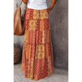 thumbnail image 7 of Kixjoy Boho Skirts for Women Elastic High Waisted Maxi Skirts Casual Drawstring A-Line Tiered Skirt Festival Floral Flowy Trendy Womens Western Clothing, Yellow L, 7 of 7