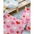 thumbnail image 2 of Outdoor Throw Pillow Covers, Happy Valentine''s Day Pink Red Heart Romantic Anniversary Wedding Decor Waterproof Pillowcases Cushion Covers Cases for Patio Couch Bench, Pack of 2 Square, 18"X18", 2 of 6