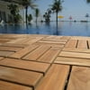 Bare Decor EZ-Floor Interlocking Flooring Tiles in Solid Teak Wood (Set of 10)
