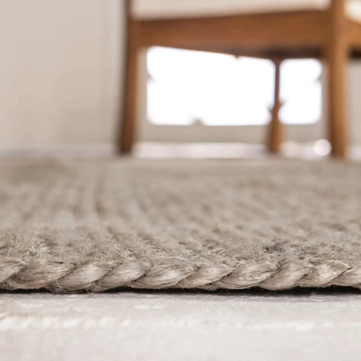 Agro Richer Grey Dye Rectangle Jute Area Rugs for Living, Carpet for Kitchen outdoor & Indoor (4x6" Feet)