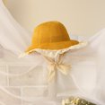 thumbnail image 2 of Pudcoco Toddlers Straw Hat Lace Decoration Outdoor Sun Protection Bucket Cap, 2 of 5