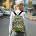 thumbnail image 7 of FORMRS Mini Backpack Purse for Women Quilted Travel Daypack Casual Shoulder Bag, Orange Floral Garden, 7 of 7