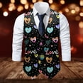 thumbnail image 2 of ZTKWD Mens Suits Vest Valentines Lip Heart Print Pattern Button Down Blazer Fashion Lightweight Slim Casual Suit Jacket, 2 of 5