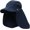 Navy Blue, variant on Men Women Safari Fishing Sun Cap with Removable Flap UPF 50+ UV Protection Quick Dry Breathable Hats