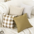 thumbnail image 2 of SUSIELADY Buffalo Plaid Pillow Covers Set of 4, Farmhouse Throw Pillow Covers Decorative Cushion Covers for Couch Sofa Bedroom Living Room, 20x20 Inch, Khaki Brown, 2 of 6