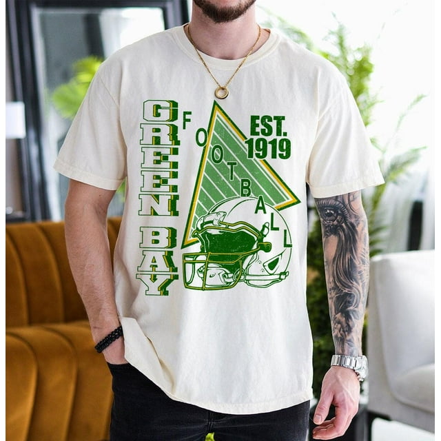 t-shirt Style Vintage Green Bay Football, Green Bay Football Col Rond, Green Bay Football - comme sur l'Image - 2TG