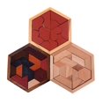 thumbnail image 2 of JFBUJC Wooden Hexagon Puzzle Shape Block Tangram Brain Teaser Toy Geometry Logic Iq Game, 2 of 4