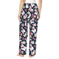 thumbnail image 3 of Goofa Rabbit And Rose Printed Soft Pajama Pants for Women, Wide Leg Comfy Casual Lounge Yoga Pants-Medium, 3 of 9