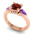 thumbnail image 2 of 2.50 T.C.W Elegant Round Shape Garnet & Amethyst Gemstone Wedding Ring for her Solid 14K Rose Gold Size 5.5 by Diamond-Capitals, 2 of 8