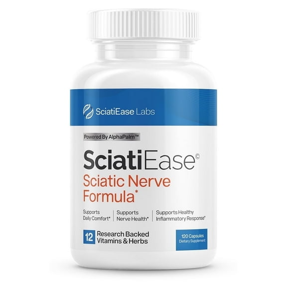 SciatiEase Sciatic Nerve Health Support - Supplement with AlphaPalm, Pea, Vitamin B Complex, Alpha Lipoic Acid 300mg - 120 Capsules - Nerve Support Formula