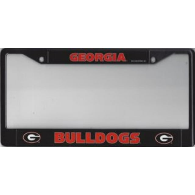 Georgia Bulldogs Black License Plate Frame Free Screw Caps with this Frame