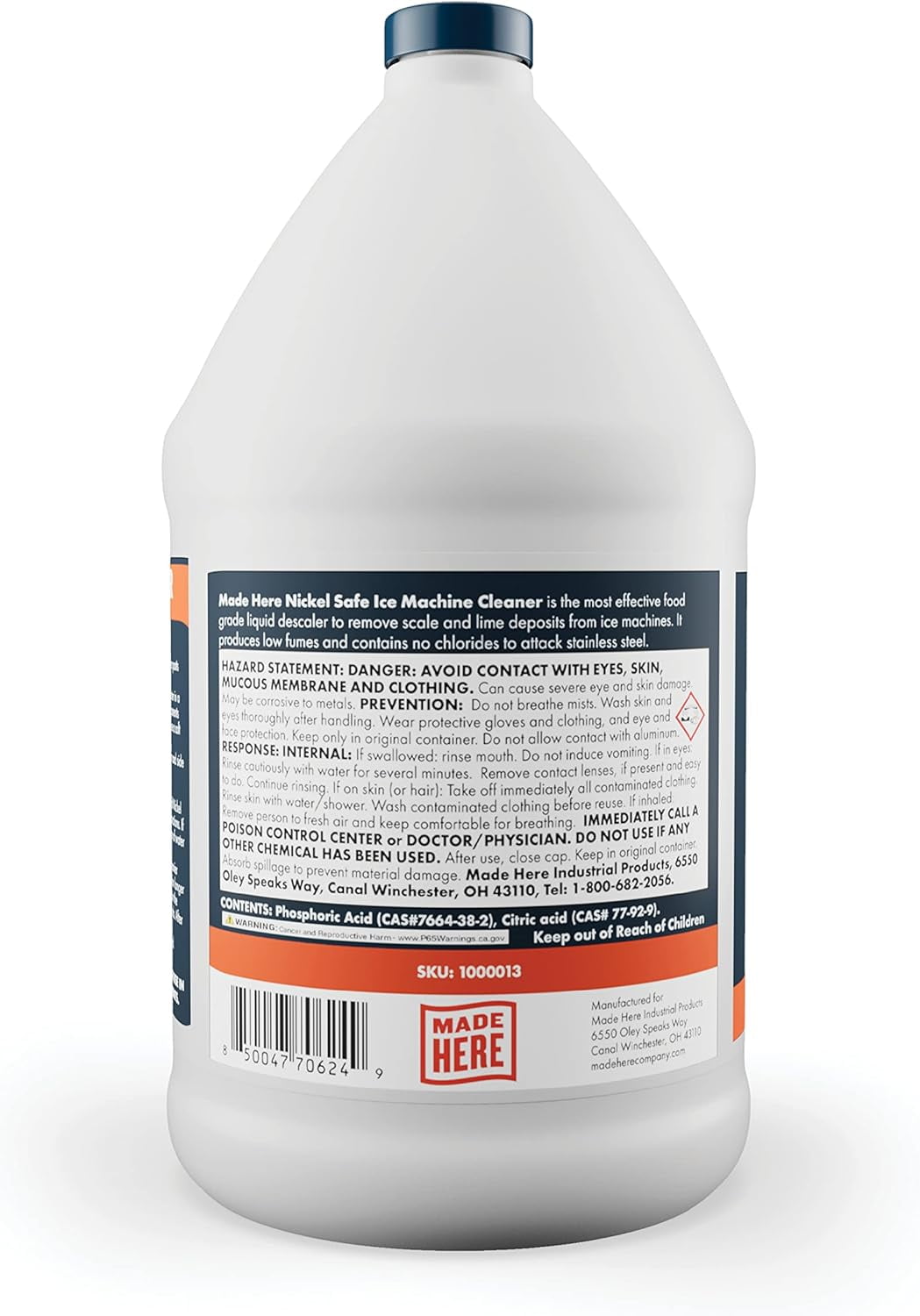 Made Here Co. Nickel Safe Ice Machine Cleaner 1 Gallon – Scale & Slime Remover, USDA Approved