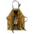 thumbnail image 1 of Egypt Apron Unusual Mystical Icon inside Rocky Walls and Stairs Authentic Culture Artful Image, Unisex Kitchen Bib Apron with Adjustable Neck for Cooking Baking Gardening, Tan Peach, by Ambesonne, 1 of 3