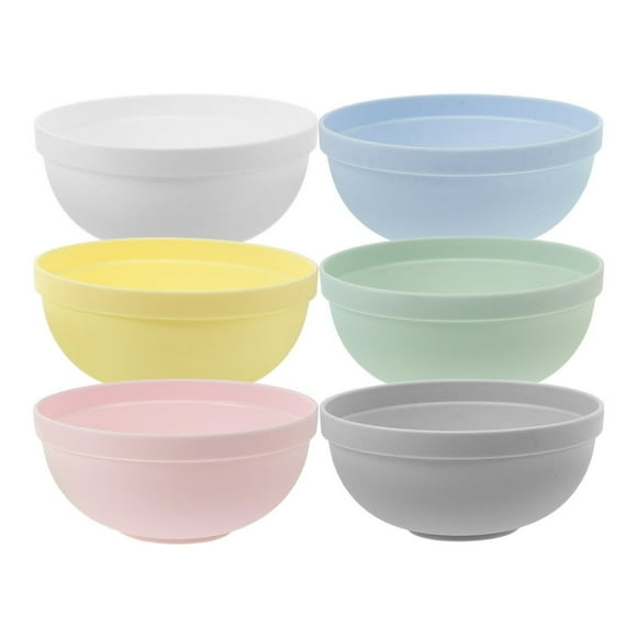 LEEYNEER 6 Pcs Plastic Salad Bowl Bowls Salad Bowl Rice Bowl Camping Bowl Food Bowl Small Bowl Baby Child