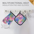 thumbnail image 4 of Yayeee Oven Mitts and Pot Holder Set of 2 Heat Resistant Kitchen Gloves Baking Hot Pad, Gradient Starfish Pattern, 4 of 5