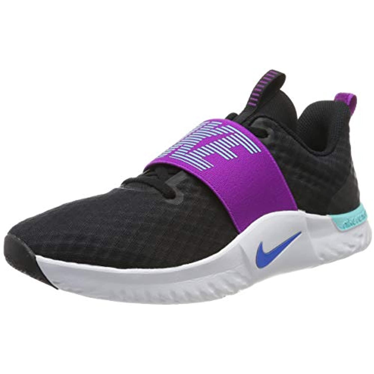 Nike Women's WMNS Renew in-Season Tr 9 Gymnastics Shoes, Black (Black/Photo Blue/Vivid Purple/Lt Aqua/White 007), 8 UK