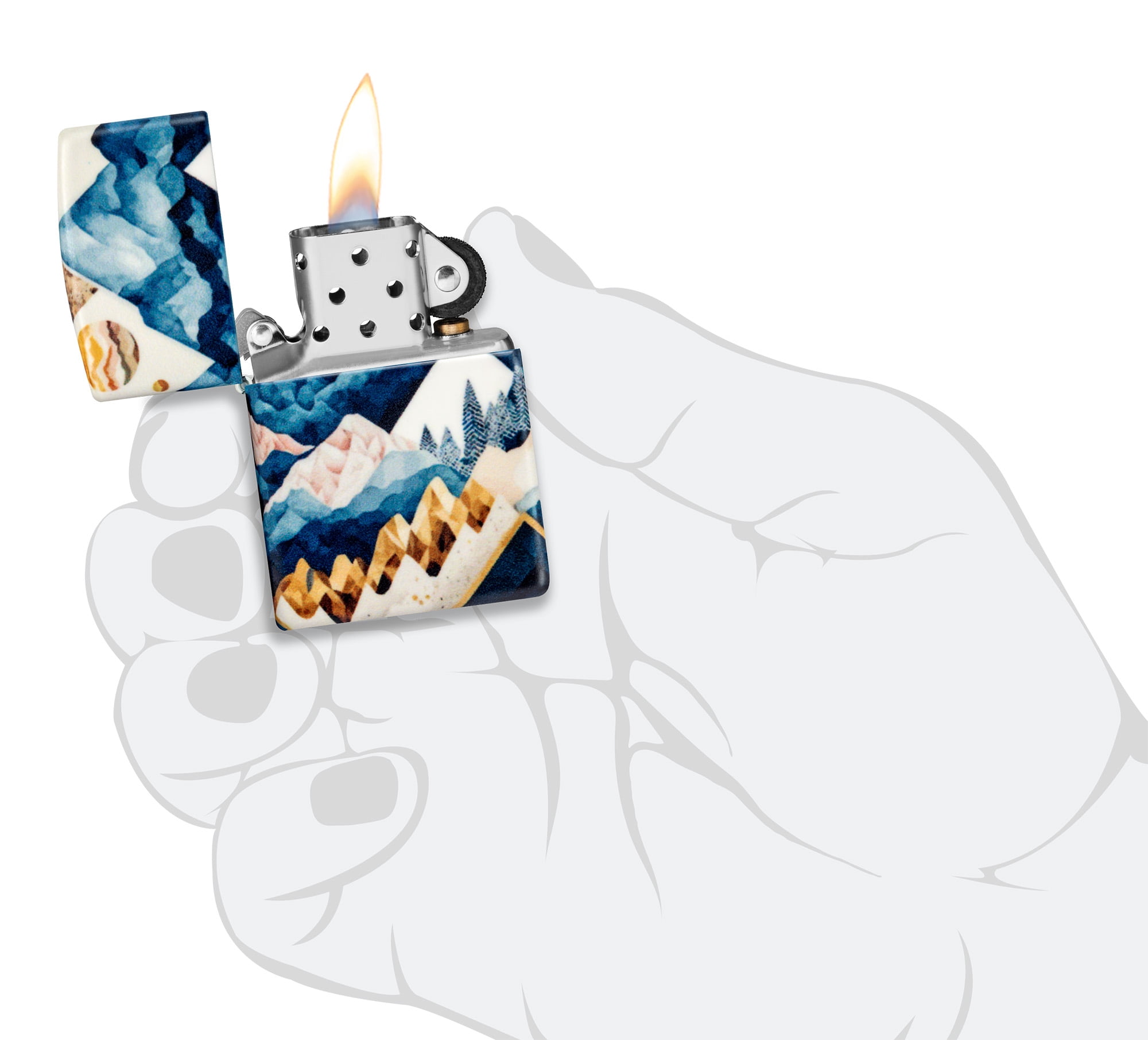 Zippo Mountain Collage Design 540 Matte Pocket Lighter
